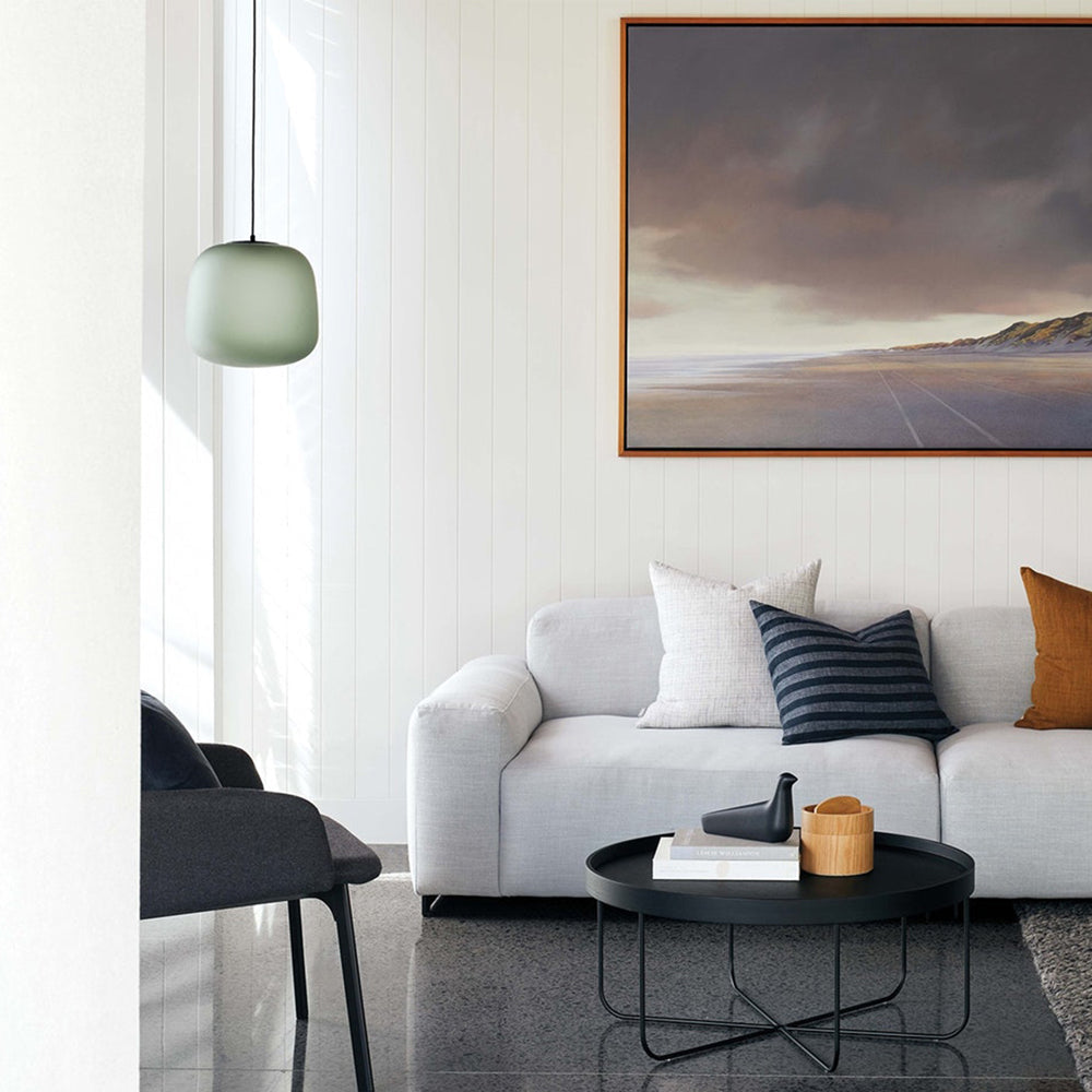 AB Large Pendant - Frosted Smoke Grey/Green