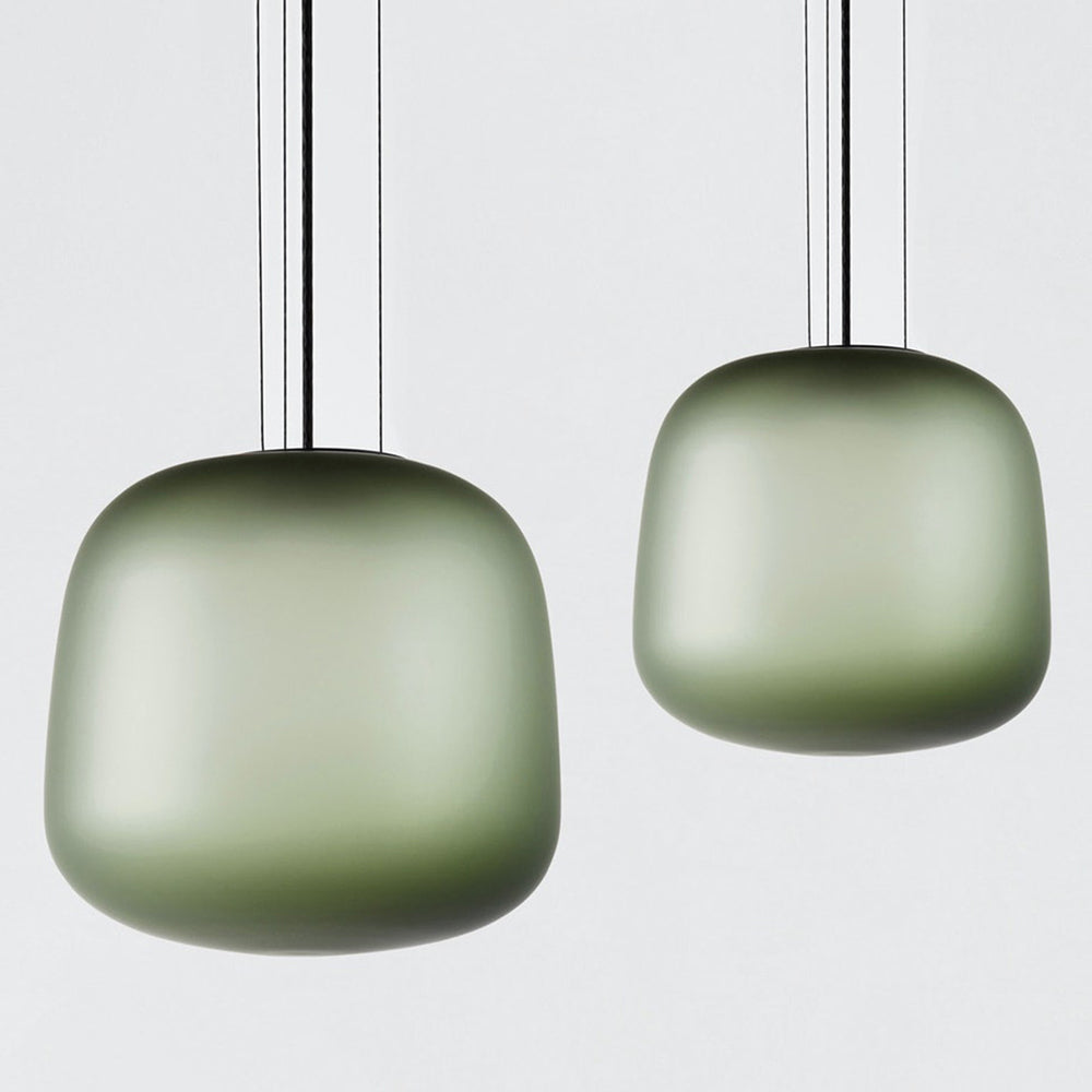 AB Large Pendant - Frosted Smoke Grey/Green