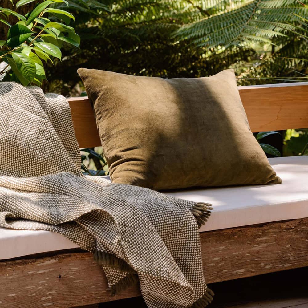 Cotton Velvet Cushion - Ivy
