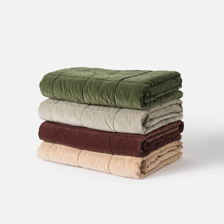 Velvet Quilted Throw - Mulberry