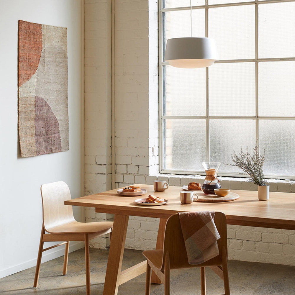 Ellipse Short White Pendant - Large