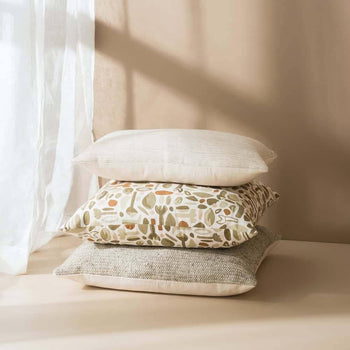 Freida Silk Blend Cushion - Matcha/Natural