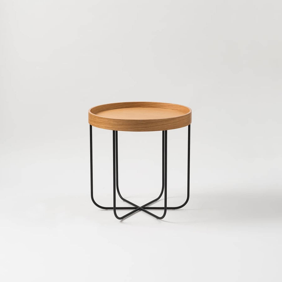 Segment Side Table - Oak/Black