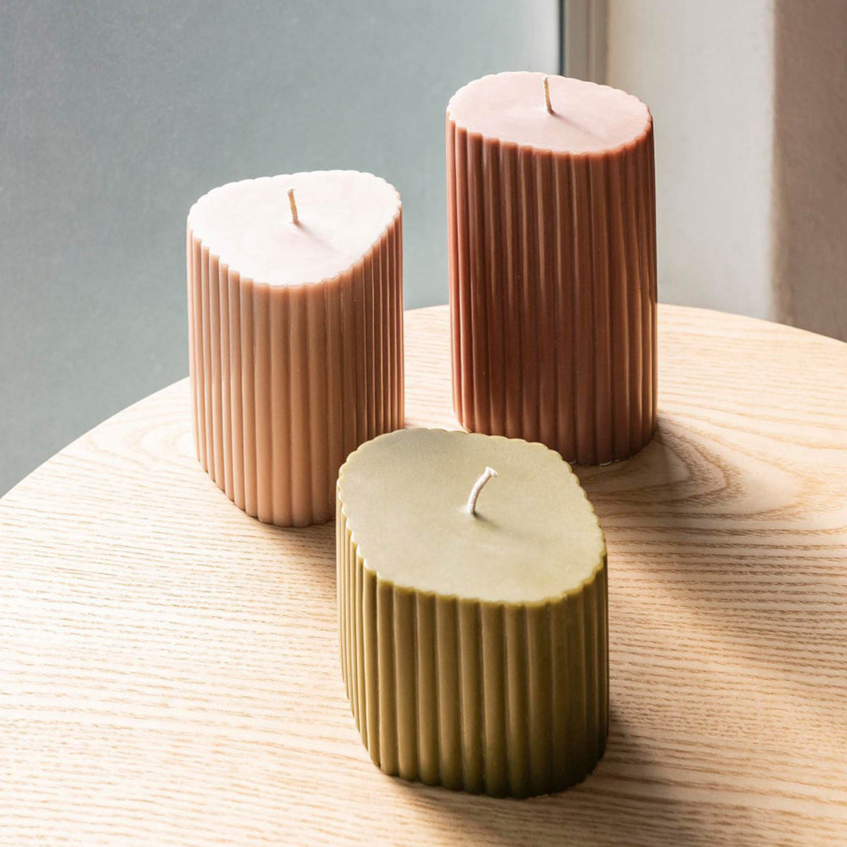 Costa Pillar Candle Oat - Medium