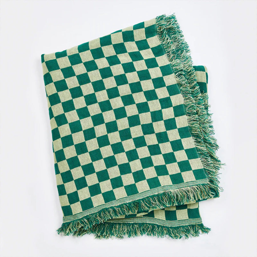 Buy Checkers Blanket Green by Bonnie and Neil online RJ Living