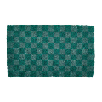 Checkers Door Mat - Green