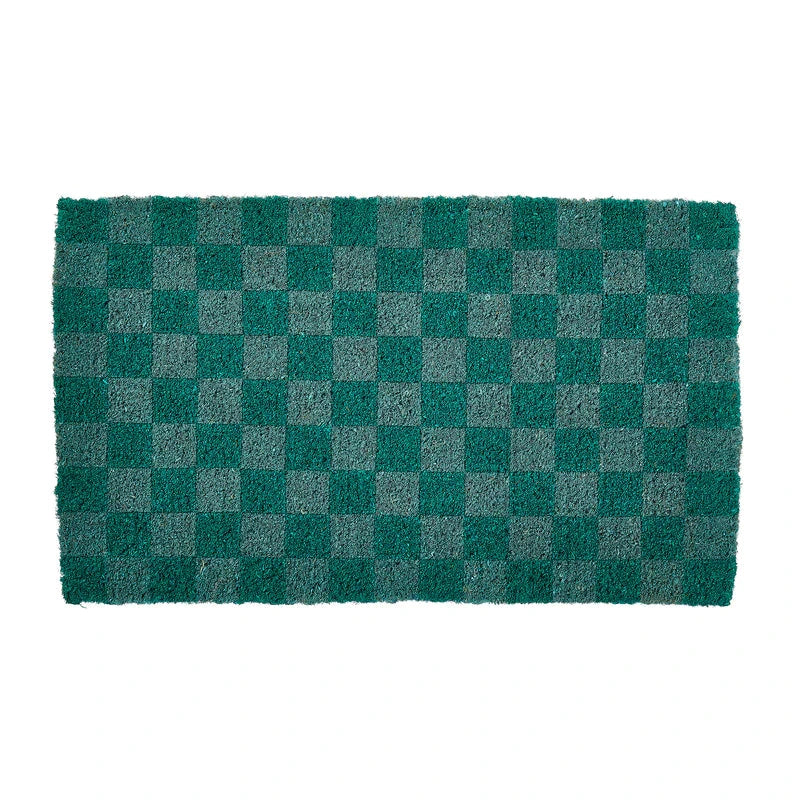 Checkers Door Mat - Green