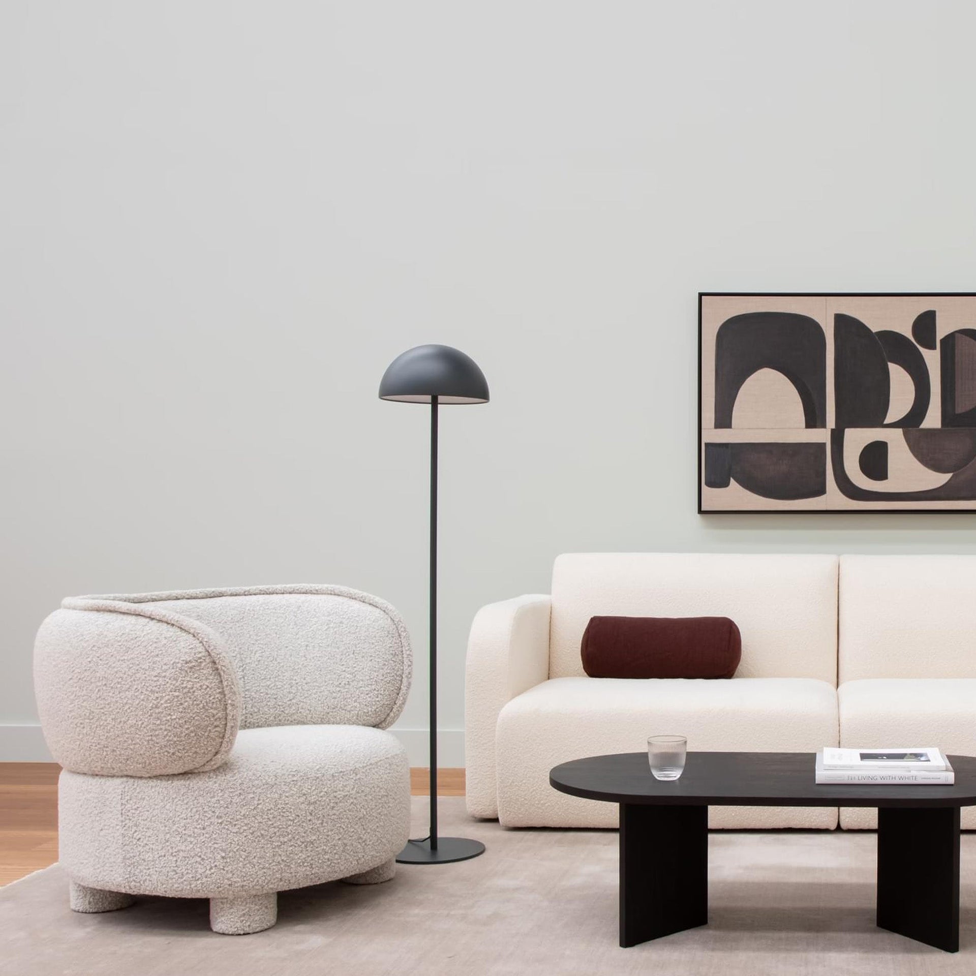 Ding Lounge Chair - Maya Grey Boucle