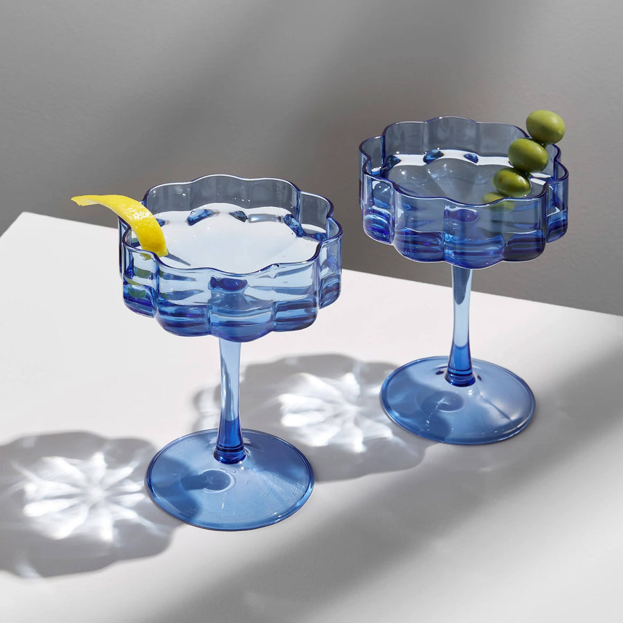 Wave Coupe set of 2 - Blue