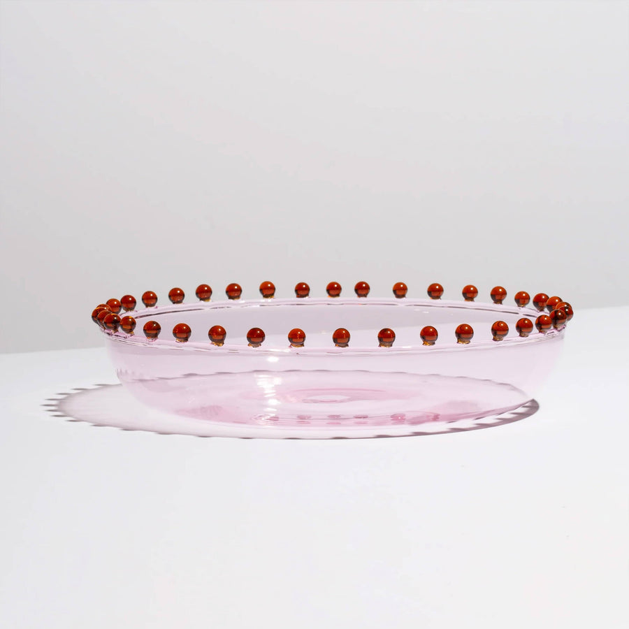 Pearl Serving Platter - Pink/Amber