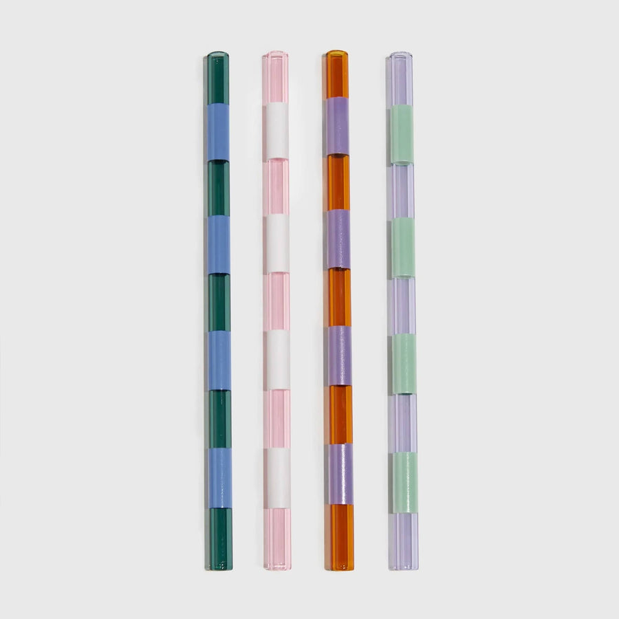Striped Straws - 4 Pack (mixed)