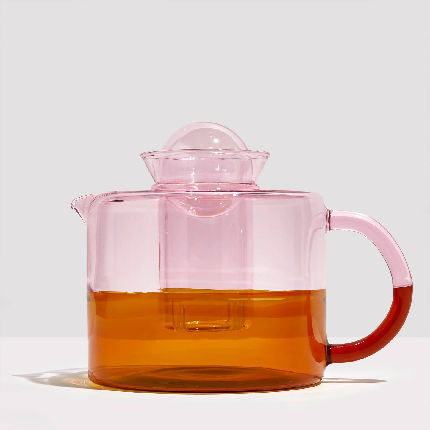 Two Tone Teapot - Pink/Amber