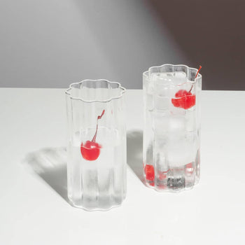 Wave Highball Glass Set Of 2 - Clear