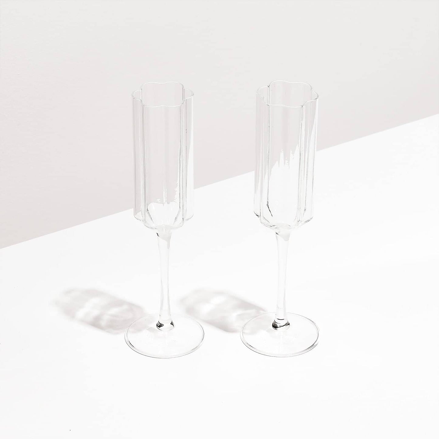 Wave Flute Glass set of 2 - Clear