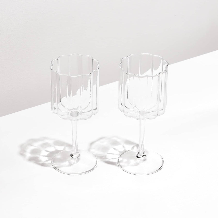 Wave Wine Glass set of 2 - Clear