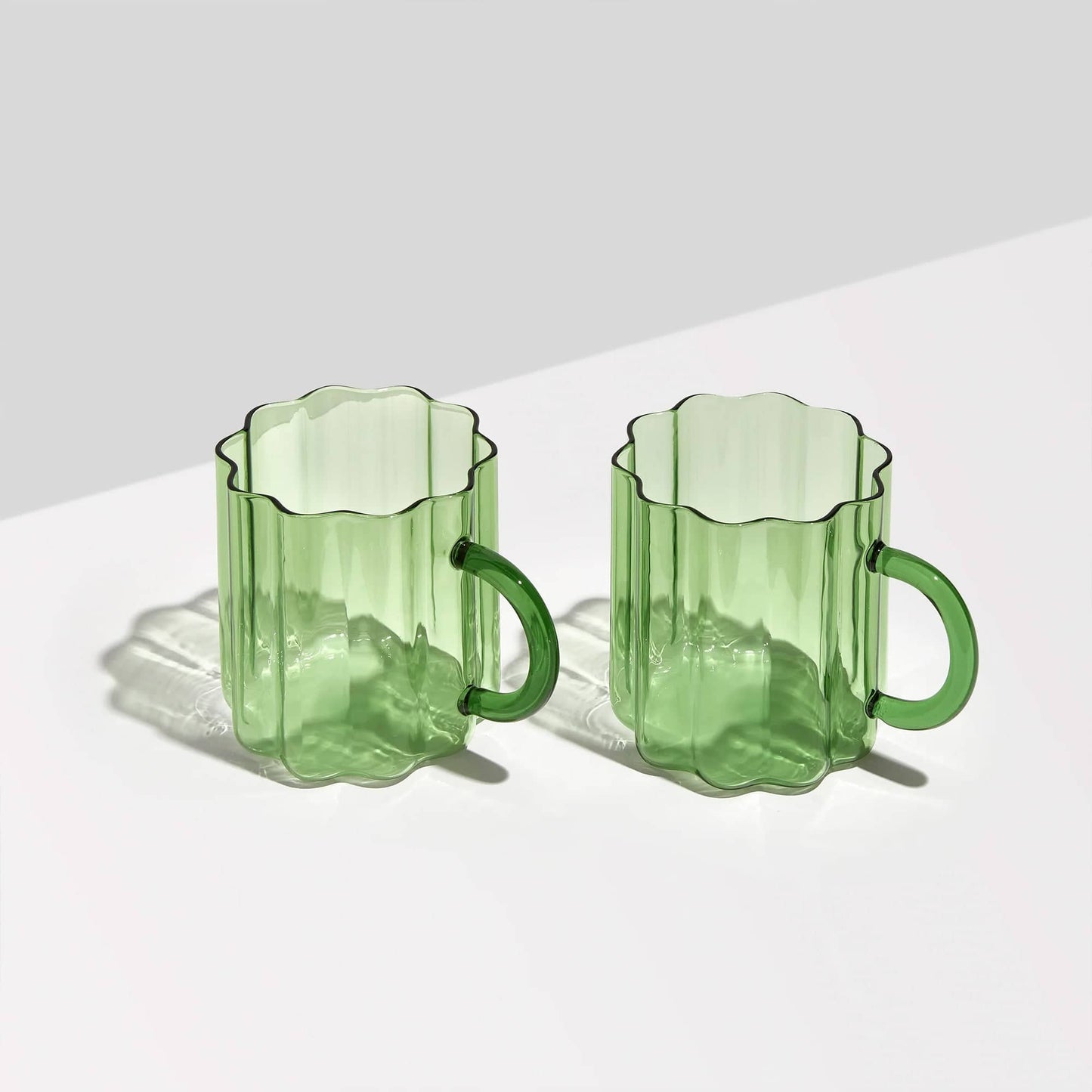 Wave Mug set of 2 - Green