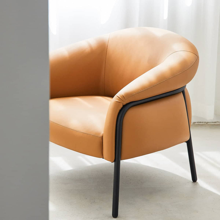 Belly Armchair - Tan PU Leather