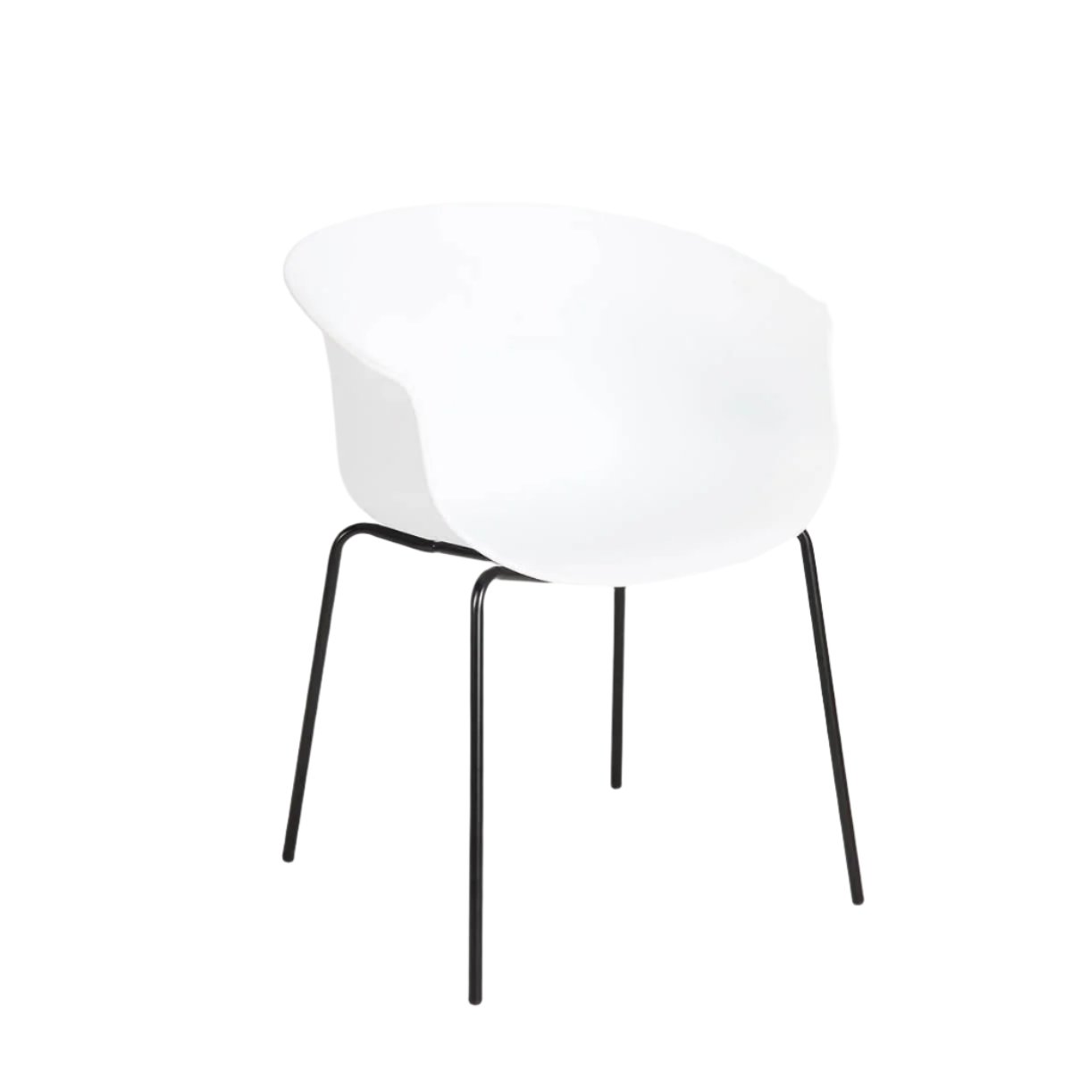 Queen Dining Chair - White / Black