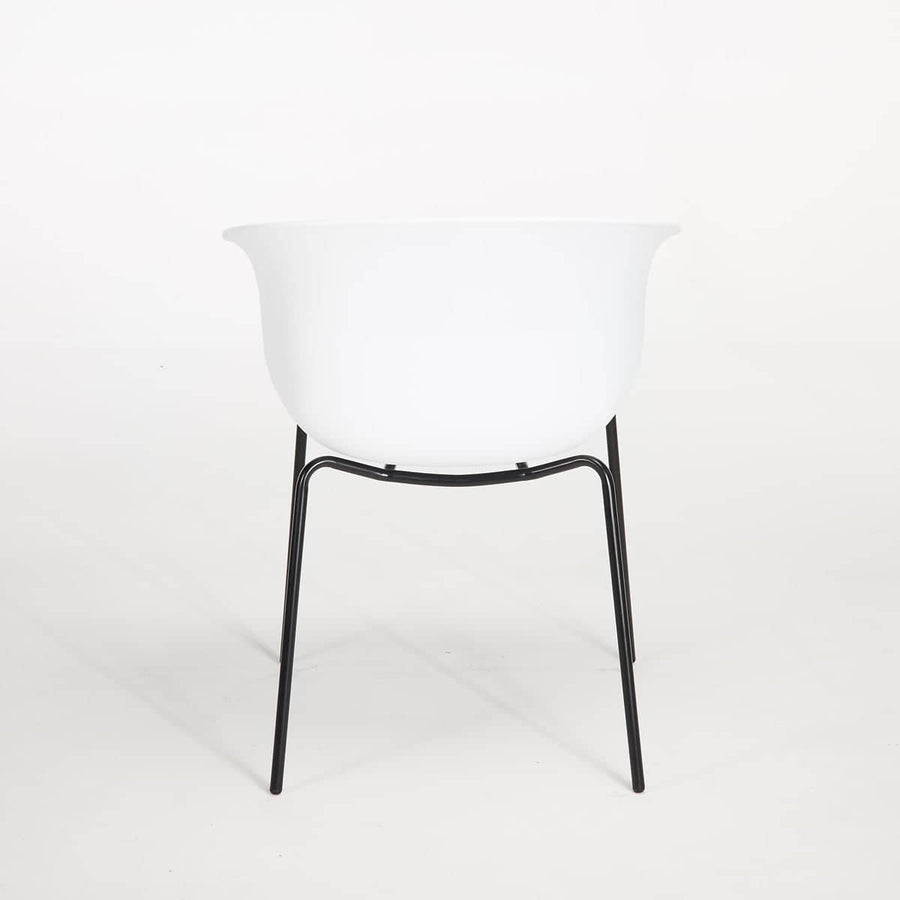 Queen Dining Chair - White / Black