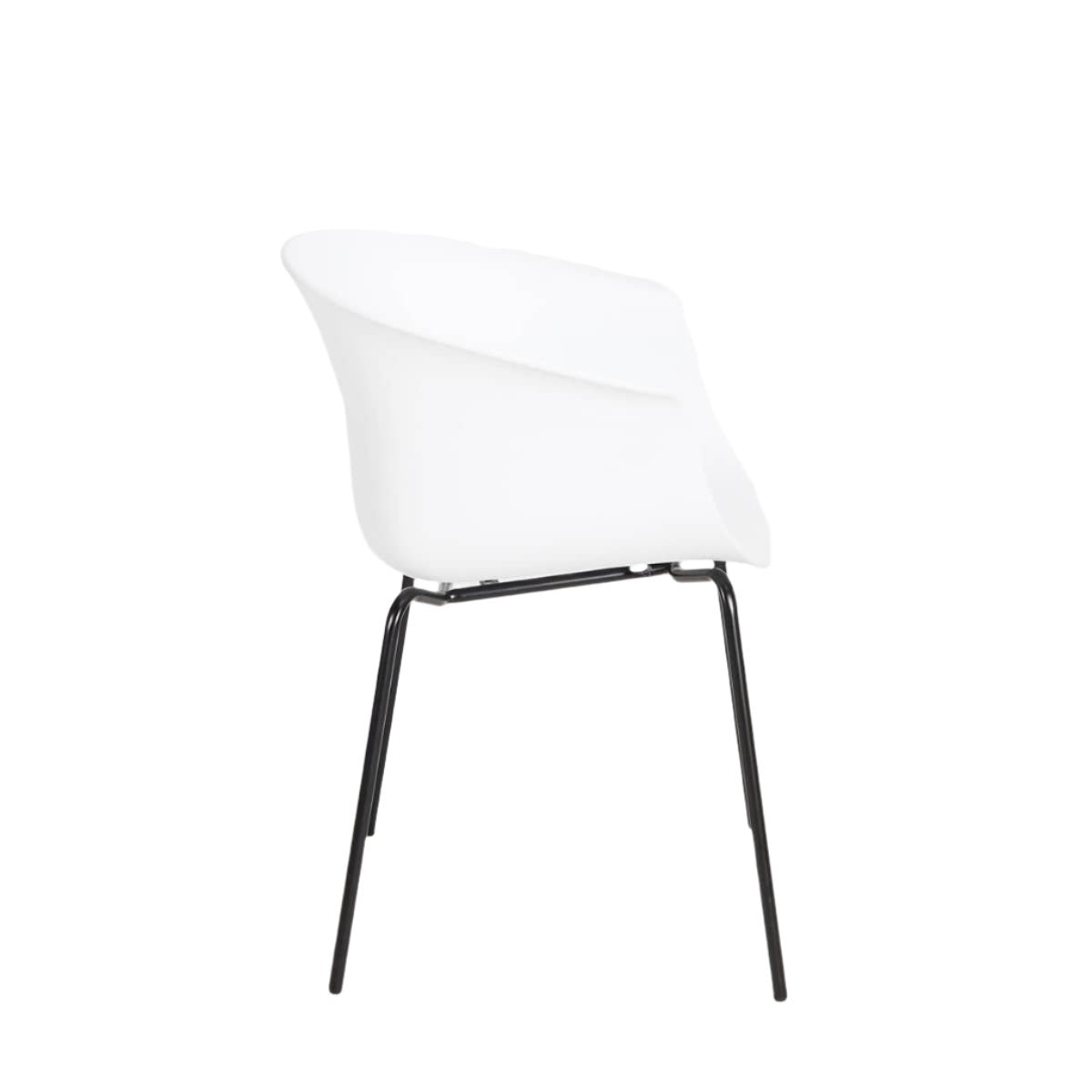 Queen Dining Chair - White / Black