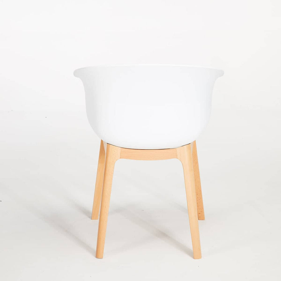 Queen Dining Chair - White / Beech