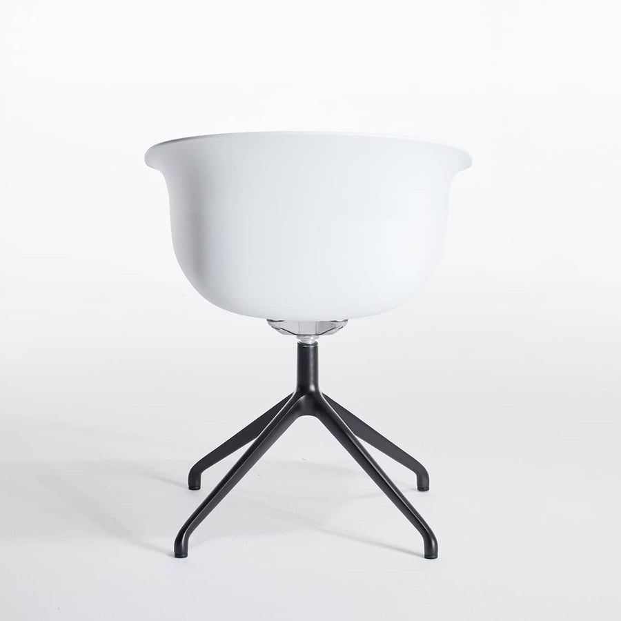 Queen Dining Chair With 4 Way Leg - White / Black