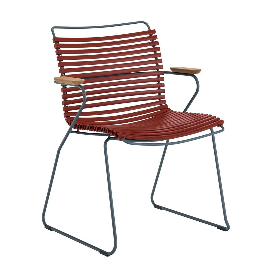 Click Outdoor Dining Chair with Armrests - Paprika