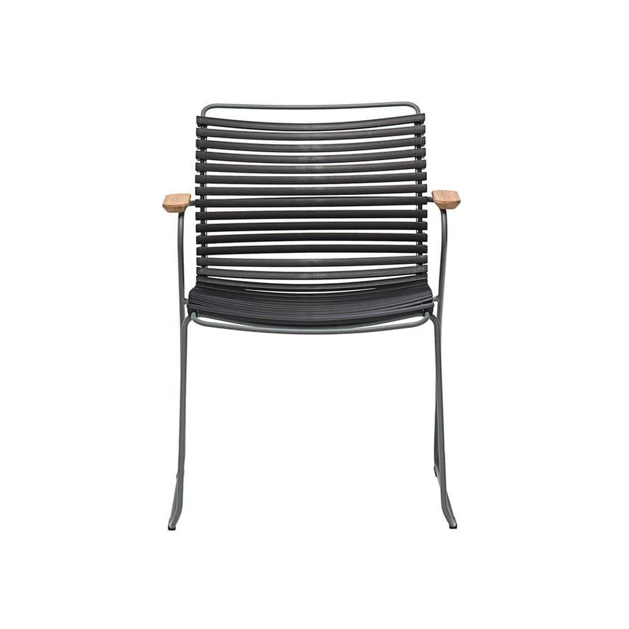 Click Outdoor Dining Chair W Armrest - Black