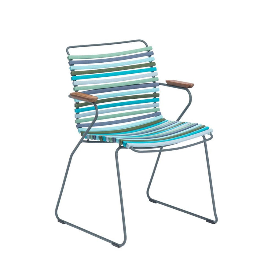 Click Outdoor Dining Chair W Armrest - Multi-Colour Blue