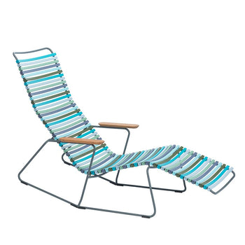 Click Outdoor Sun Lounge - Multi-colour Blue Stripe