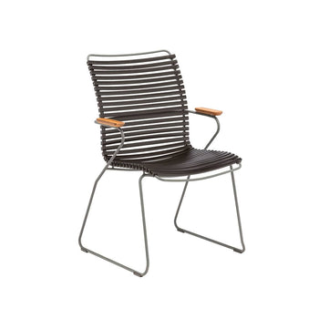 Click Outdoor Tall Dining Chair W Armrest - Black
