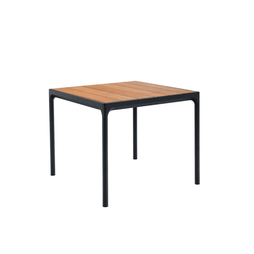 Four Outdoor Dining Table 90cm - Bamboo/Black