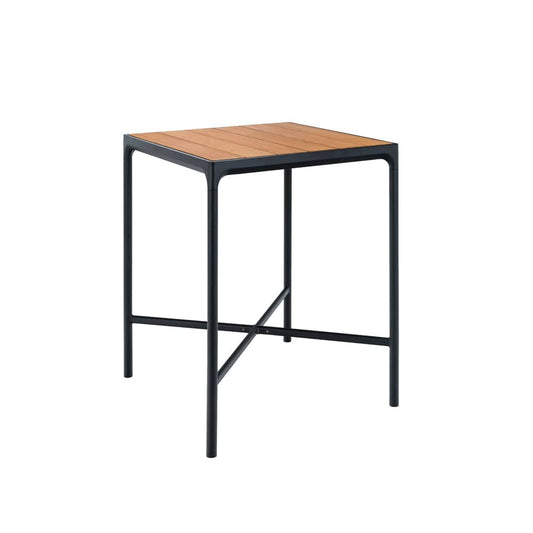 Four Outdoor Bar Table 90cm - Bamboo/Black