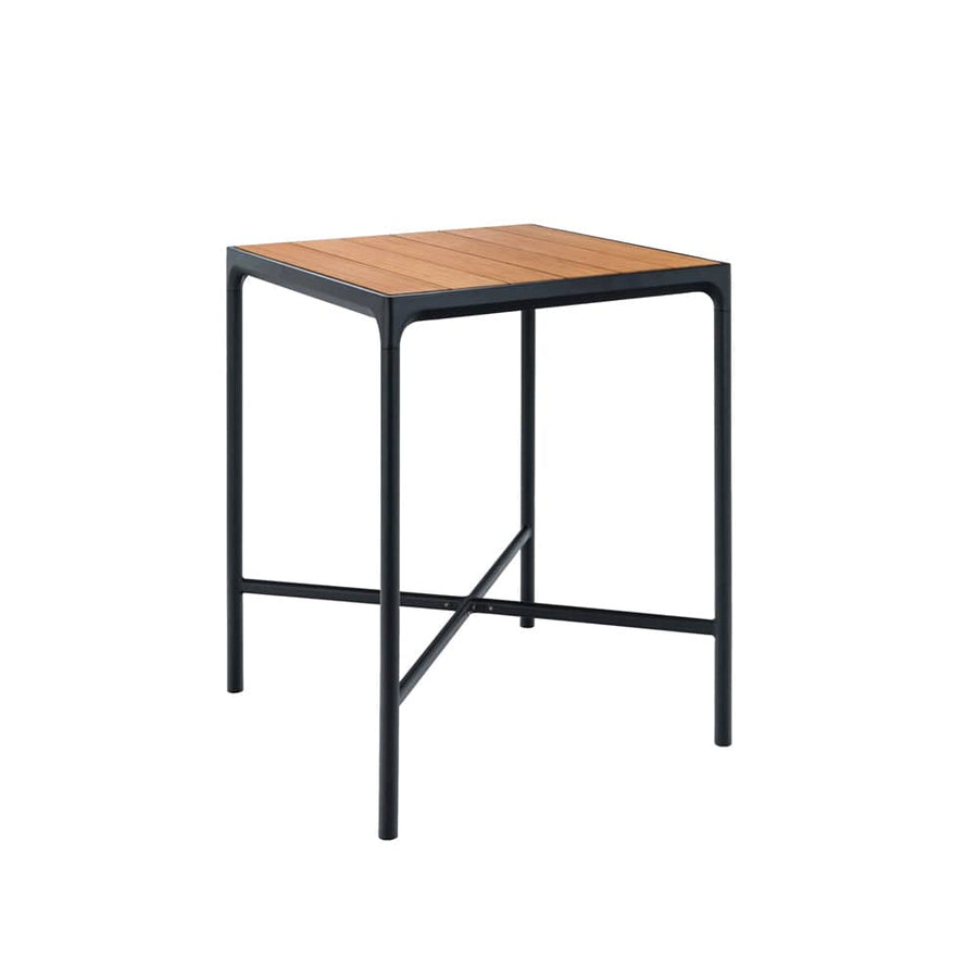 Four Outdoor Bar Table 90cm - Bamboo/Black