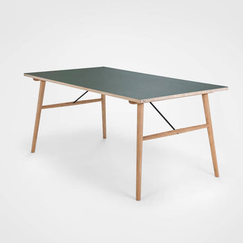 Hekla Dining Table 208cm - Green/Oak