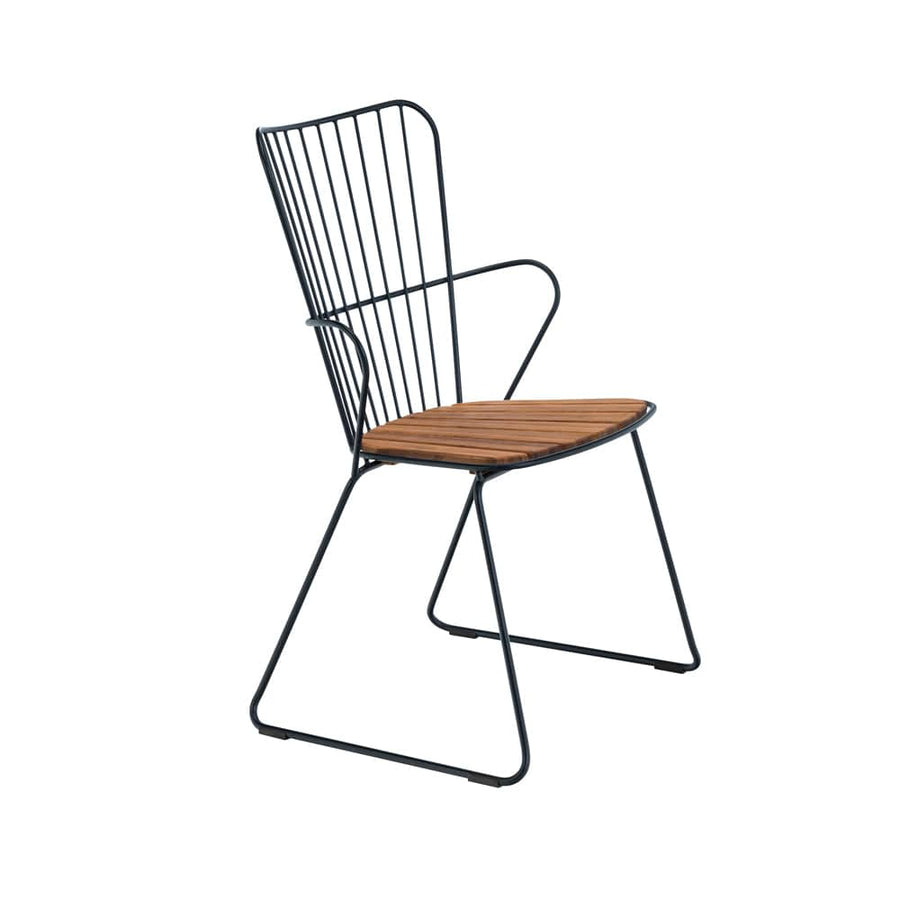 Paon Outdoor Dining Chair - Bamboo/Black