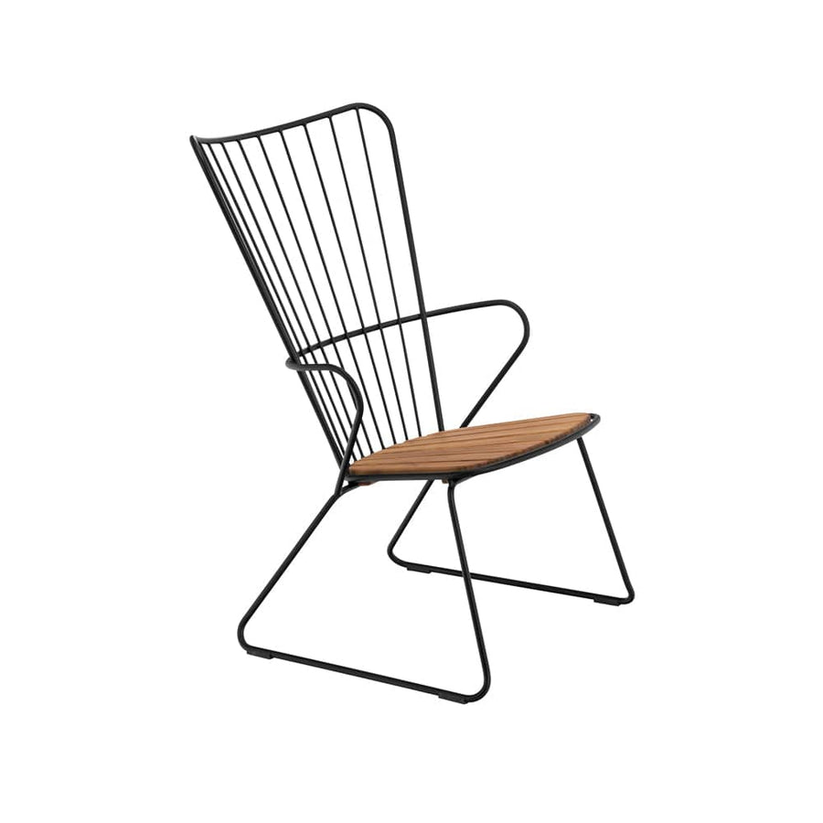 Paon Outdoor Lounge Chair - Bamboo/Black