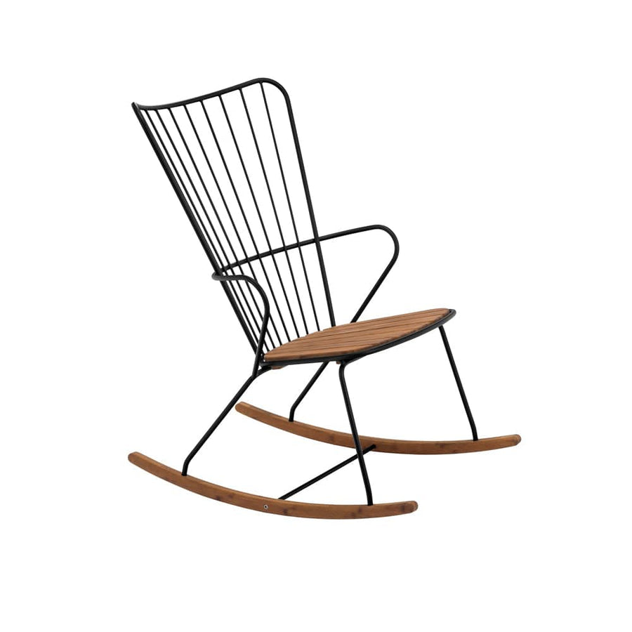 Paon Outdoor Rocking Chair - Bamboo/Black
