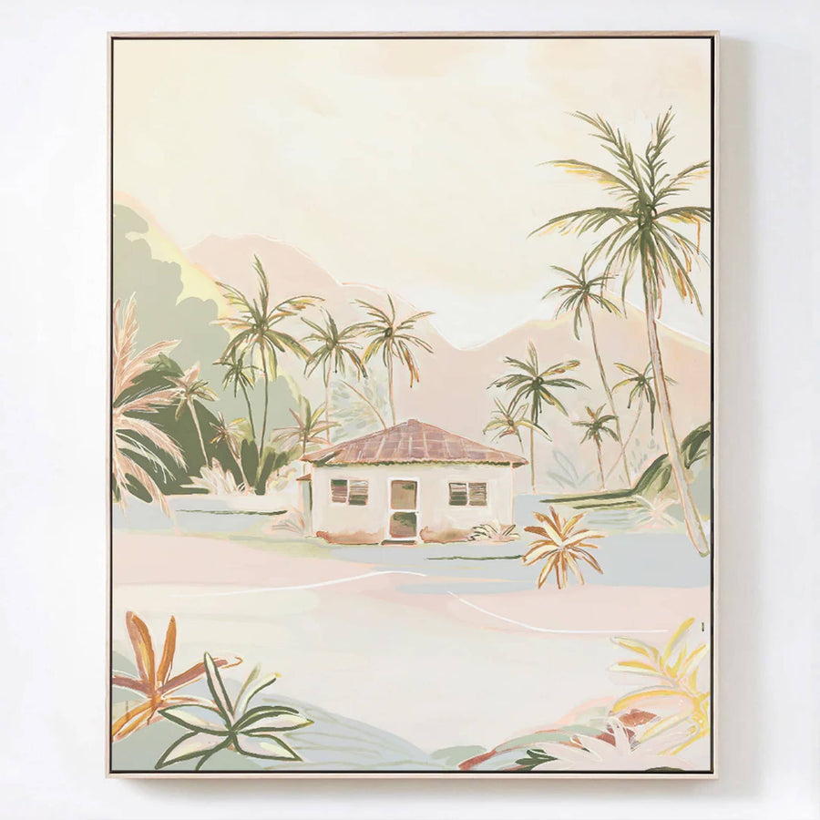 Here, in Paradise Canvas Print 60cm x 72cm Oak Frame