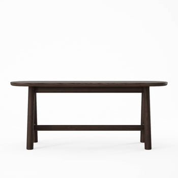 Curbus Oval Bench - White Ash Dark Stained