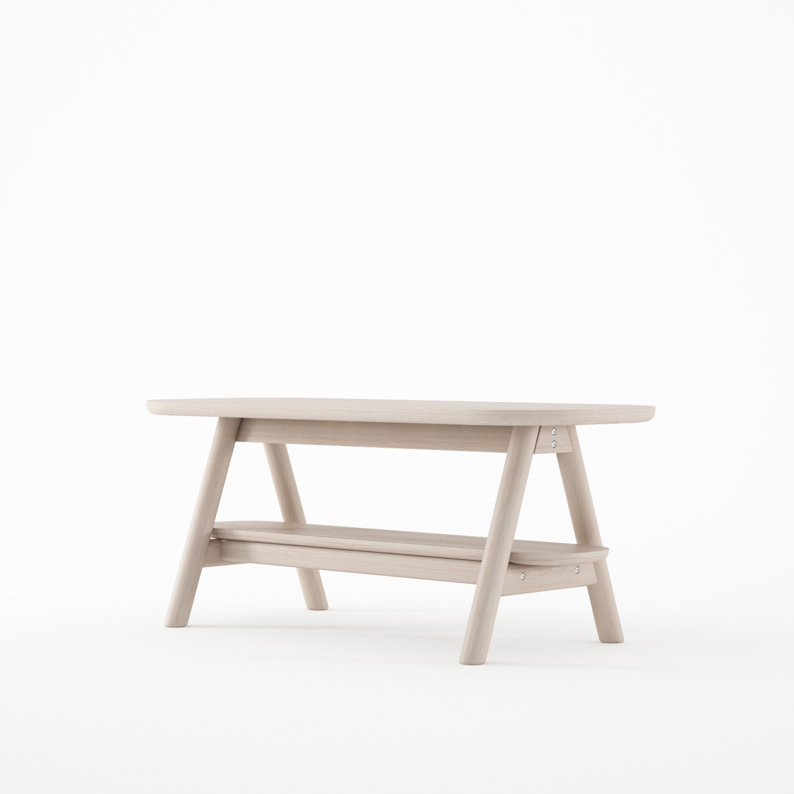 Curbus Oval Coffee Table - White Ash