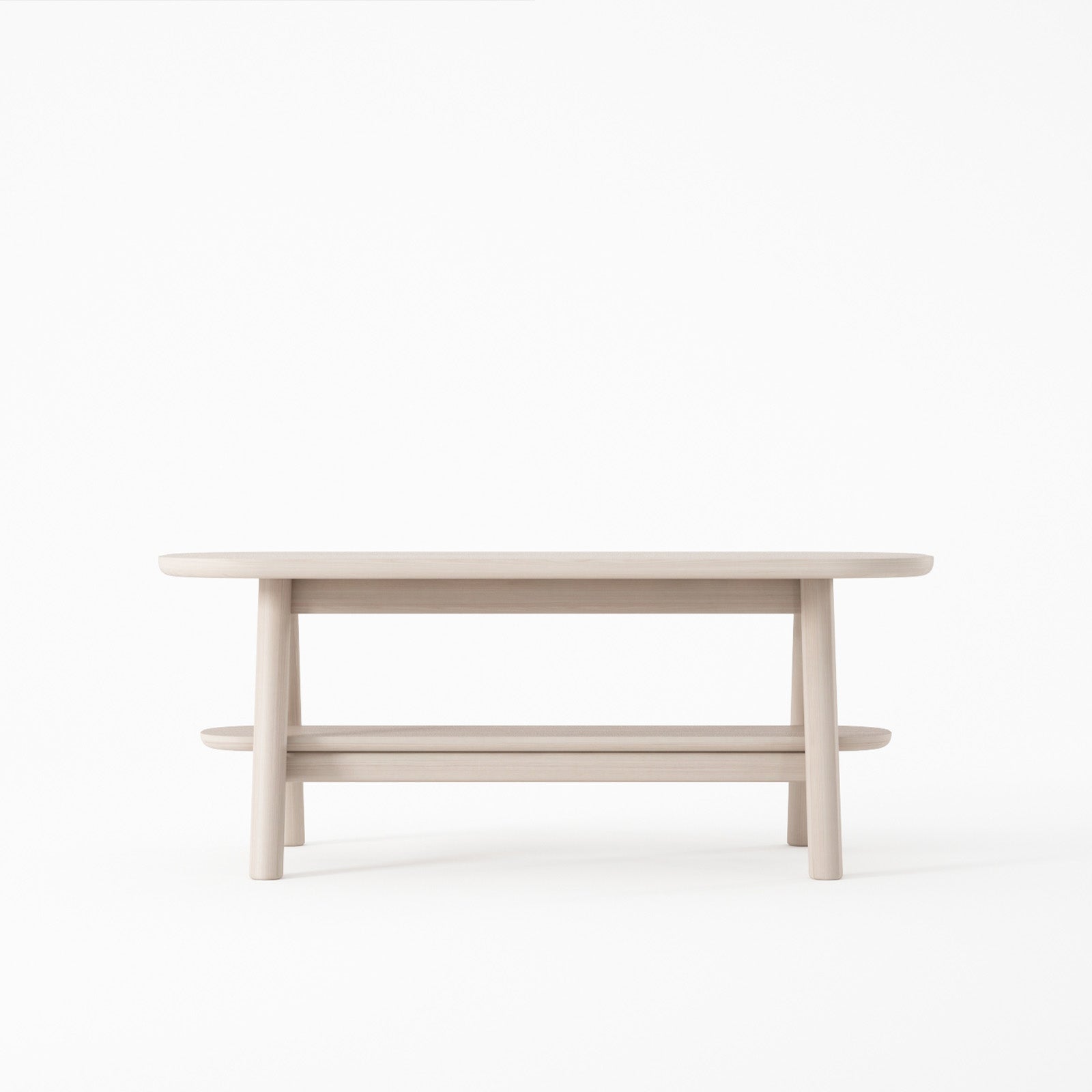 Curbus Oval Coffee Table - White Ash