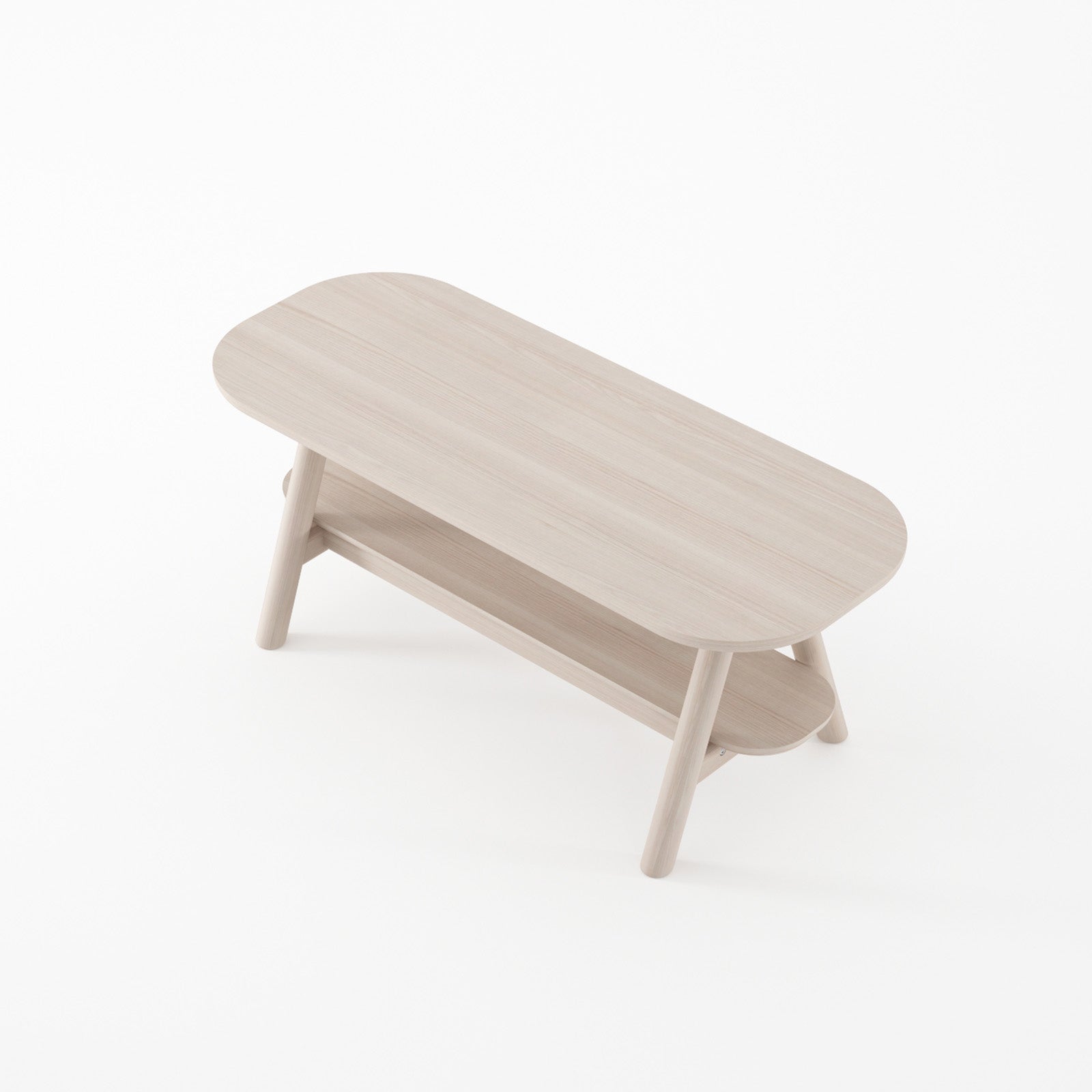 Curbus Oval Coffee Table - White Ash
