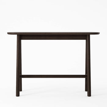 Curbus Oval Console - White Ash Dark Stained