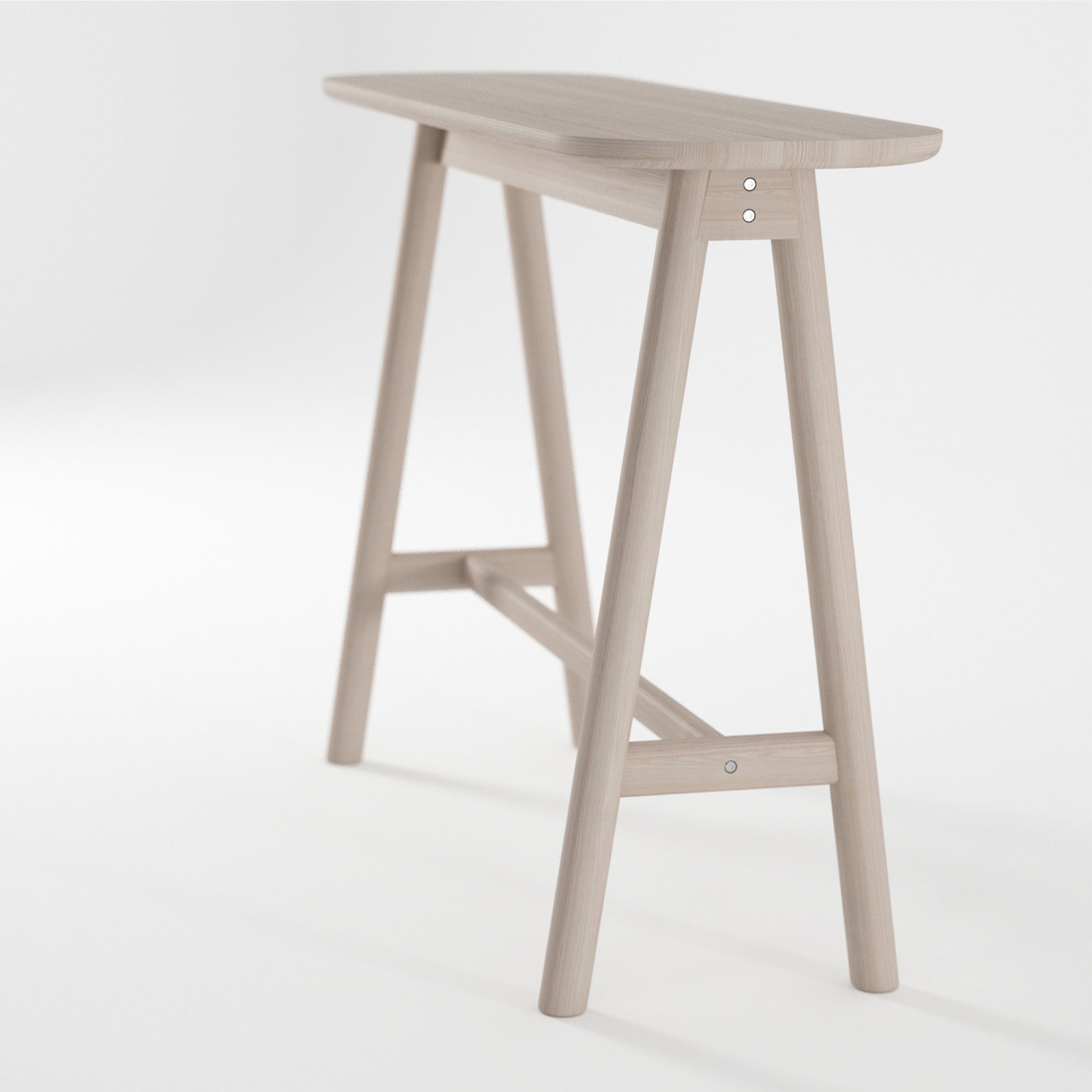 Curbus Oval Console - White Ash