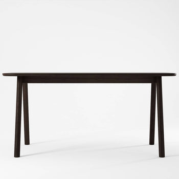 Curbus Round Corner Dining Table 160cm - White Ash Dark Stained