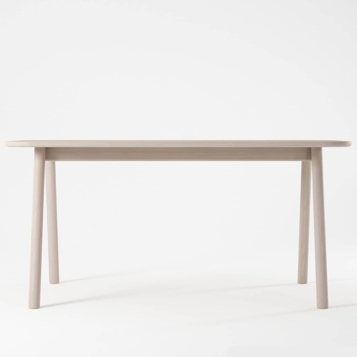Curbus Round Corner Dining Table 160cm - White Ash