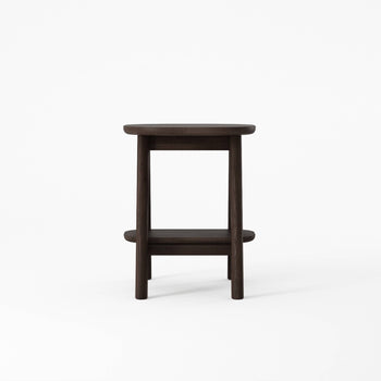 Curbus Rounded Side Table - White Ash Dark Stained