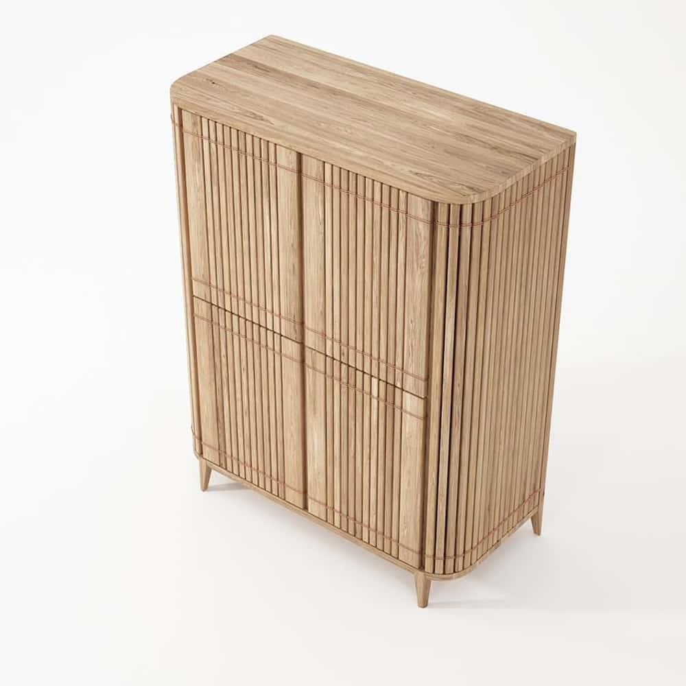 Koppar Cupboard W 4 Dr Patina Oak