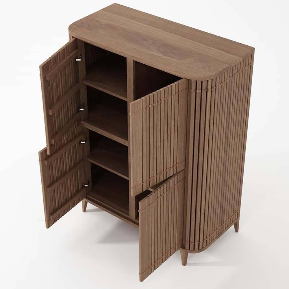 Koppar Cupboard W 4 Dr Teak